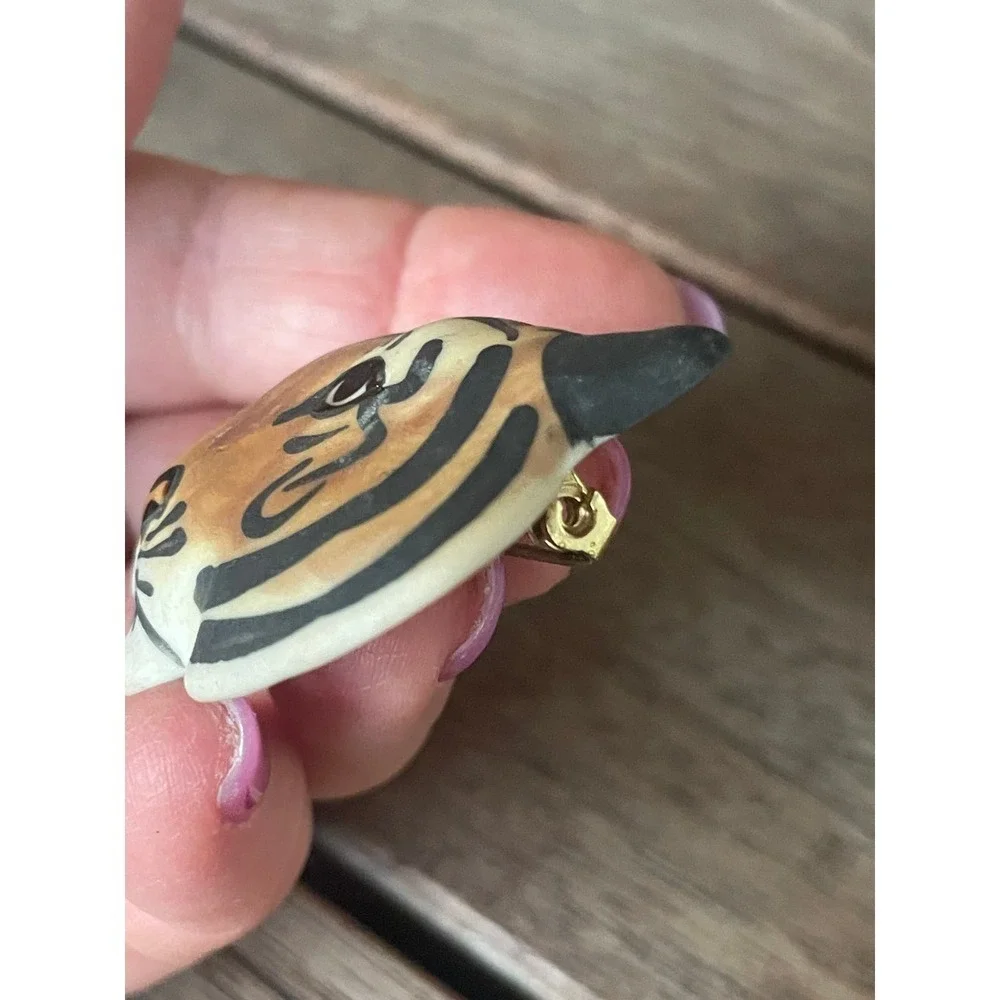 Carol Halmy Porcelain Tiger Brooch/Pin